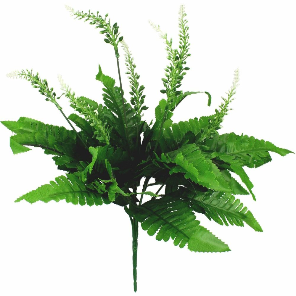 Artificial Plants & Flowers | Artificial Fern Leaves With White Flower (1 Bouquet) Artificial Plants & Flowers Artificial Plants & Flowers