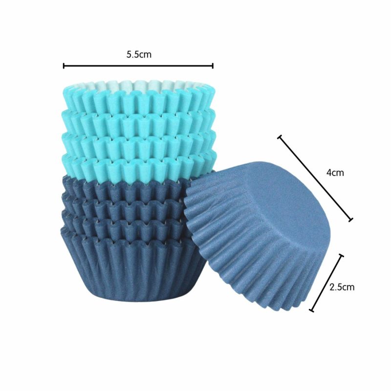 Baking Cups | Beautiful Blue Baking Cups 40Mm (Pack Of 200) Baking & Cake Decorating Baking Cups