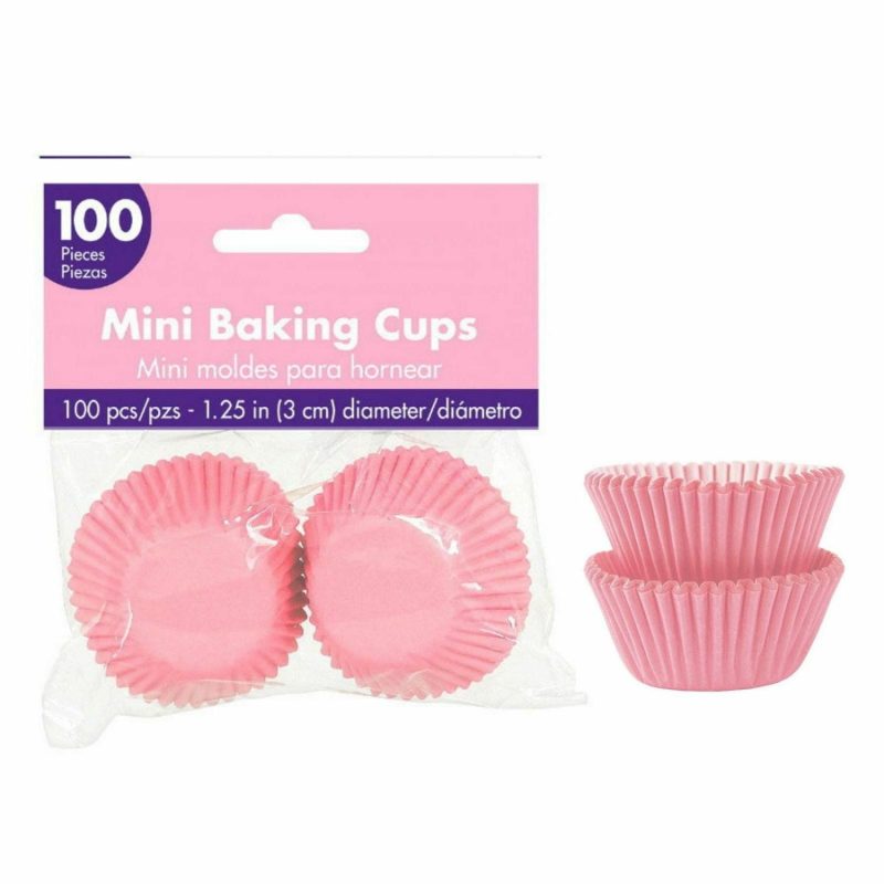 Baking Cups | Light Pink Mini 3Cm Baking Cups (Pack Of 100) Baking & Cake Decorating Baking Cups