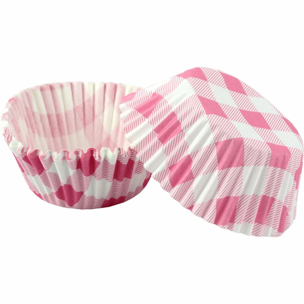 Baking Cups | Pink Gingham Cupcake Baking Cups (Pack Of 25) Baking & Cake Decorating Baking Cups