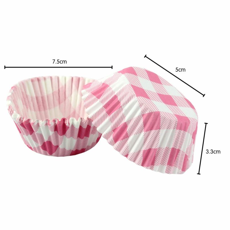 Baking Cups | Pink Gingham Cupcake Baking Cups (Pack Of 25) Baking & Cake Decorating Baking Cups