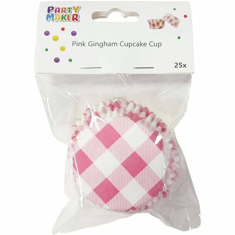 Baking Cups | Pink Gingham Cupcake Baking Cups (Pack Of 25) Baking & Cake Decorating Baking Cups