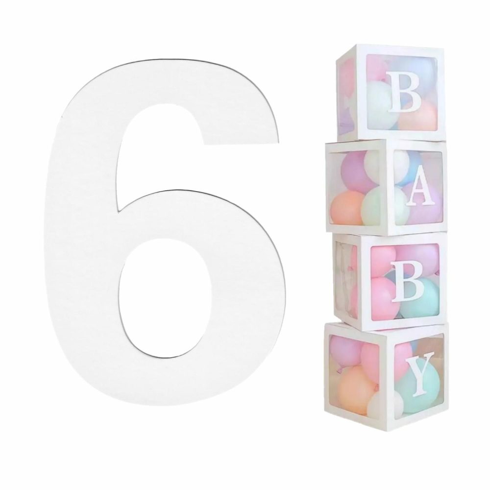 Balloon Boxes & Frames | White Cardboard Number 6 (Pack Of 2) Balloon Boxes & Frames Balloon Boxes & Frames