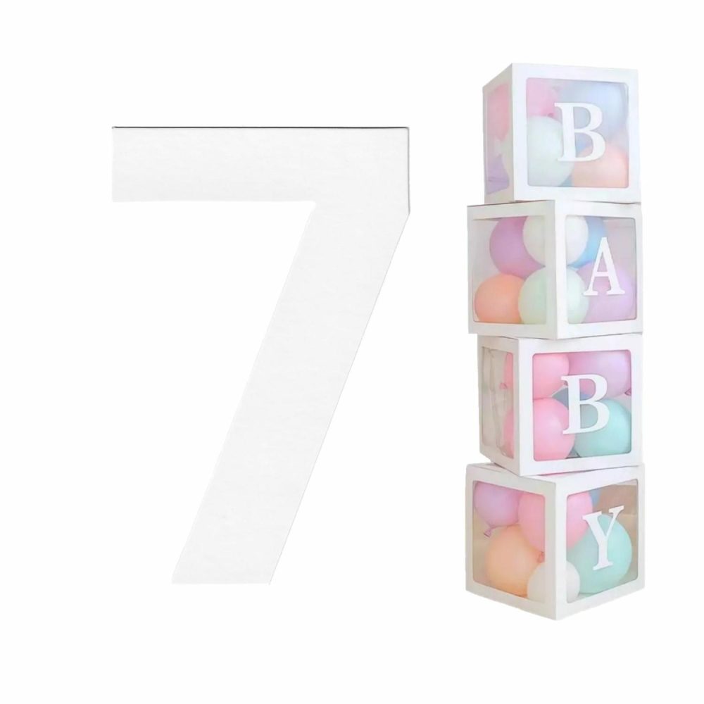 Balloon Boxes & Frames | White Cardboard Number 7 (Pack Of 2) Balloon Boxes & Frames Balloon Boxes & Frames