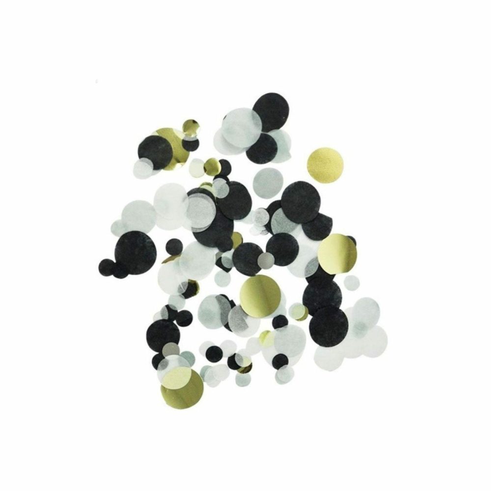 Balloon Styling & Decor | Black White And Metallic Assorted Confetti Circles Balloon Styling & Decor Balloon Styling & Decor