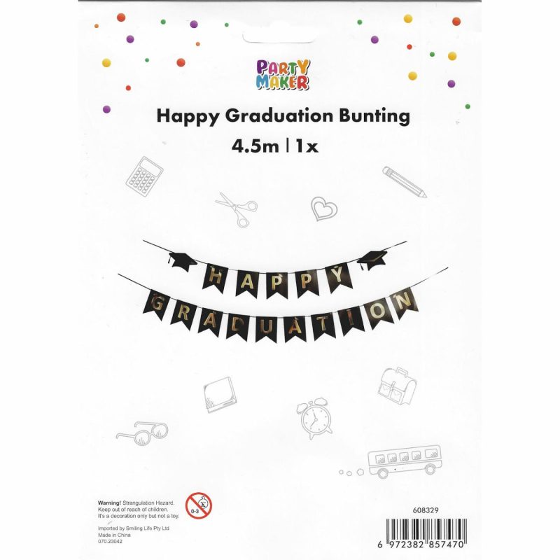 Balloon Styling & Decor | Happy Graduation Pennant Banner 4.5M Balloon Styling & Decor Balloon Styling & Decor