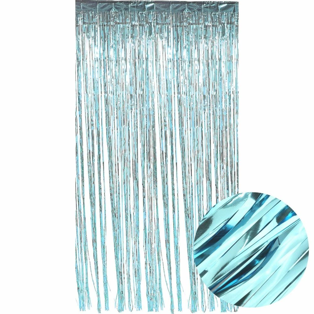 Balloon Styling & Decor | Metallic Light Blue Foil Backdrop Curtain 100Cm X 200Cm Balloon Styling & Decor Balloon Styling & Decor