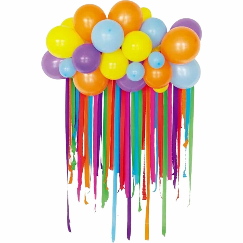 Bouquets, Garlands & Kits | Bright Rainbow Balloon Backdrop Kit With Streamers Balloons Bouquets, Garlands & Kits