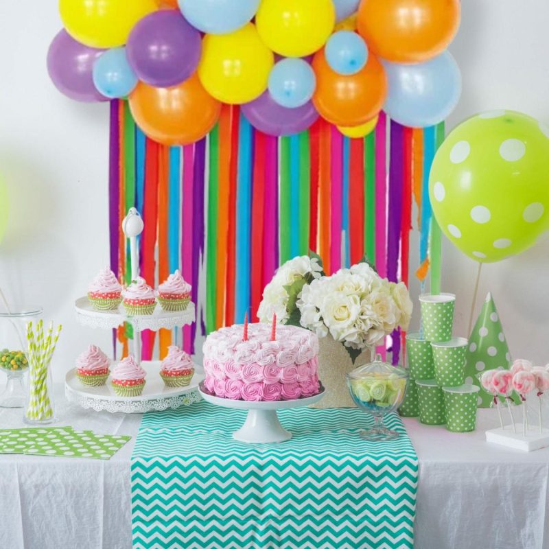 Bouquets, Garlands & Kits | Bright Rainbow Balloon Backdrop Kit With Streamers Balloons Bouquets, Garlands & Kits