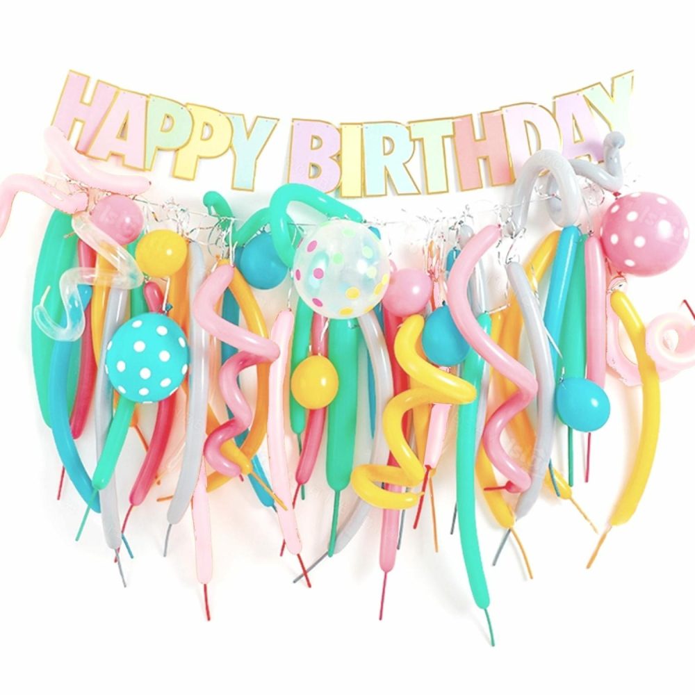 Bouquets, Garlands & Kits | Colour Pop Happy Birthday Cascading Balloon Banner Kit Balloons Bouquets, Garlands & Kits