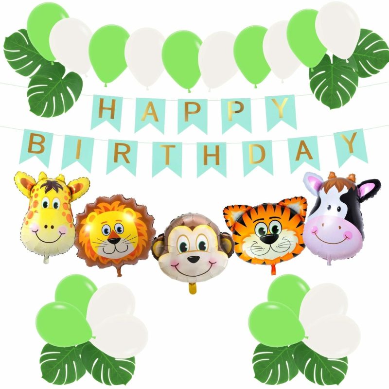 Bouquets, Garlands & Kits | Happy Birthday Green Jungle Balloon Decoration Kit Balloons Bouquets, Garlands & Kits