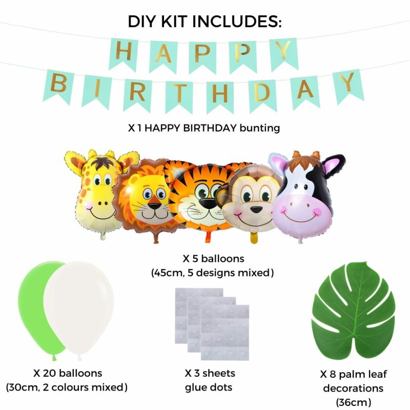 Bouquets, Garlands & Kits | Happy Birthday Green Jungle Balloon Decoration Kit Balloons Bouquets, Garlands & Kits