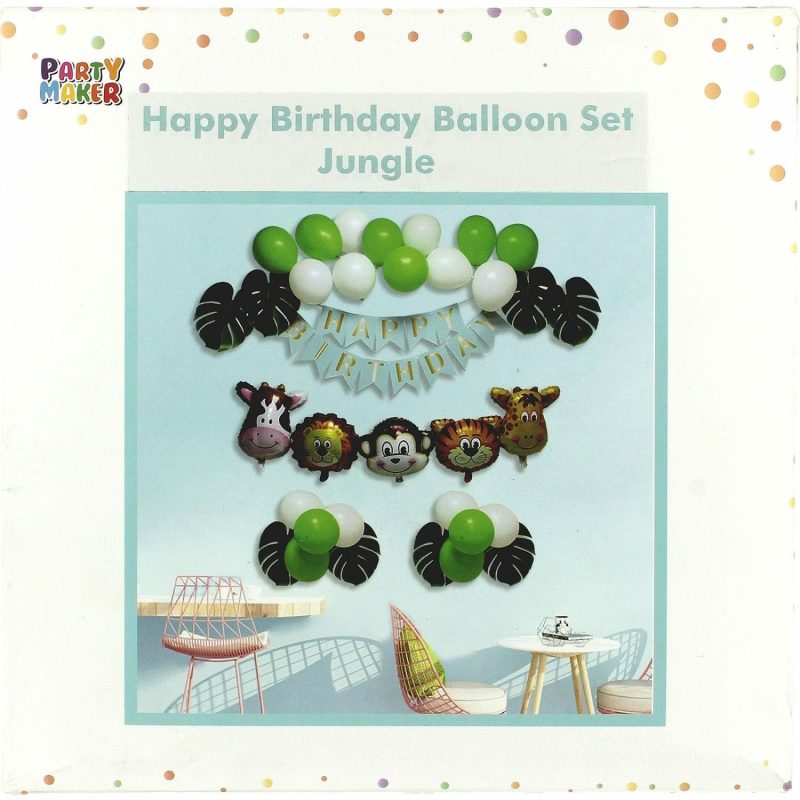 Bouquets, Garlands & Kits | Happy Birthday Green Jungle Balloon Decoration Kit Balloons Bouquets, Garlands & Kits