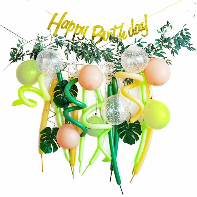 Bouquets, Garlands & Kits | Jungle Happy Birthday Cascading Balloon Banner Kit Balloons Bouquets, Garlands & Kits