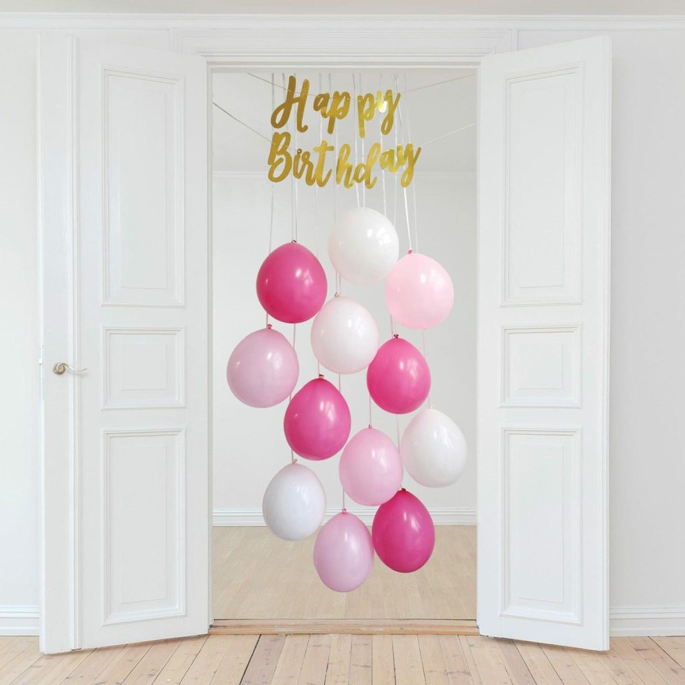 Bouquets, Garlands & Kits | Pink Happy Birthday Balloon Door Kit Balloons Bouquets, Garlands & Kits