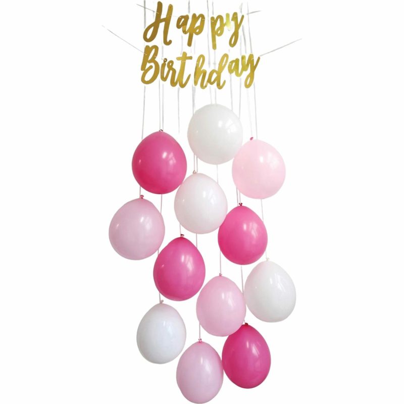 Bouquets, Garlands & Kits | Pink Happy Birthday Balloon Door Kit Balloons Bouquets, Garlands & Kits