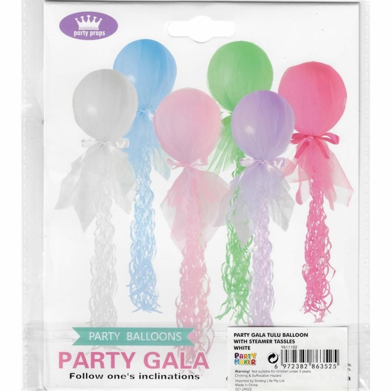 Bouquets, Garlands & Kits | White Tulle Balloon Tassel Kit Balloons Bouquets, Garlands & Kits