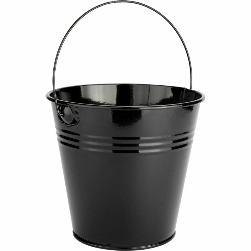 Buckets & Baskets | Black Metal Bucket 12Cm Buckets & Baskets Buckets & Baskets