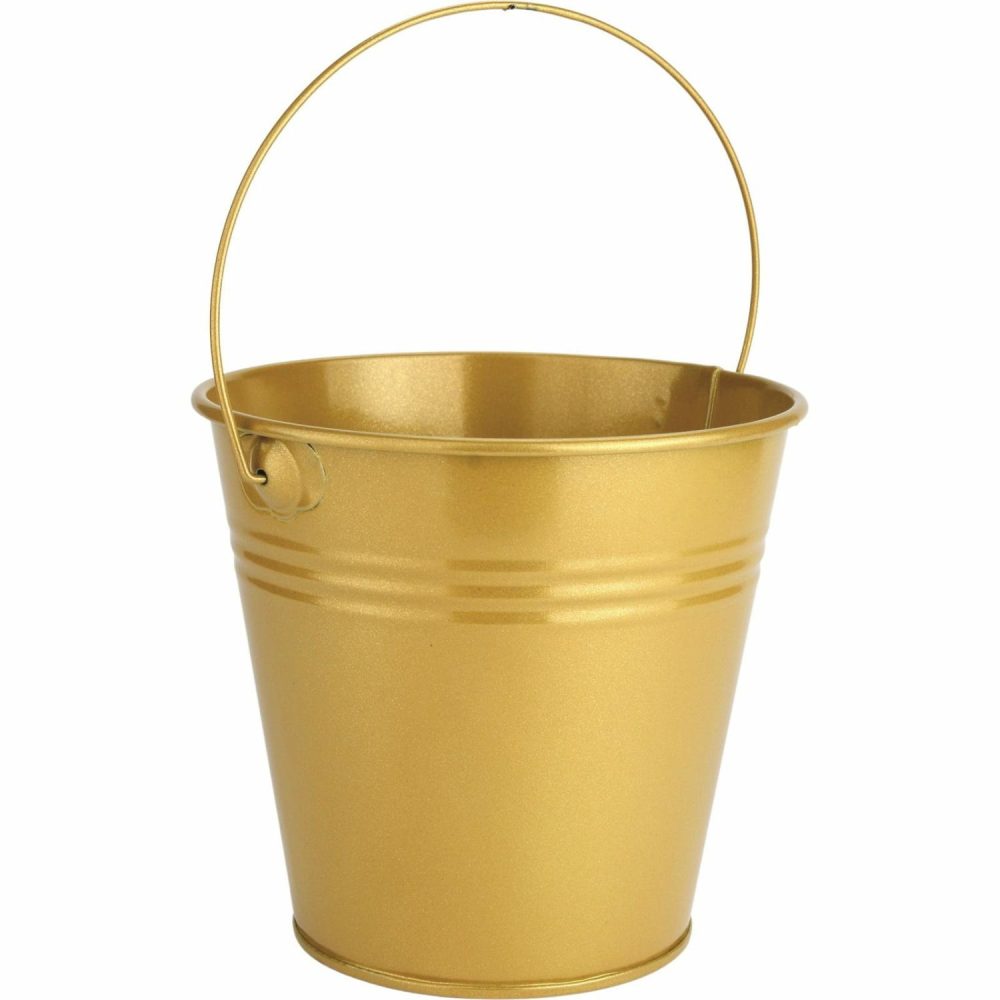 Buckets & Baskets | Gold Metal Bucket 12Cm Buckets & Baskets Buckets & Baskets