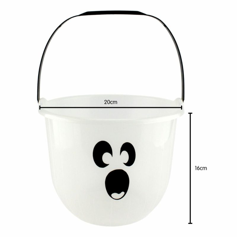 Buckets & Baskets | Green Glowing Ghost Trick Or Treat Bucket Buckets & Baskets Buckets & Baskets