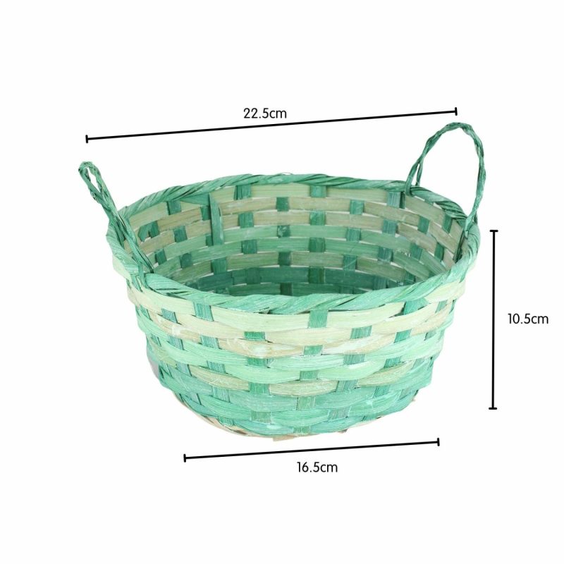 Buckets & Baskets | Pastel Bamboo Easter Gift Basket Buckets & Baskets Buckets & Baskets