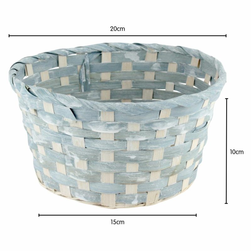 Buckets & Baskets | Pastel Bamboo Woven Easter Gift Basket (One Only) Buckets & Baskets Buckets & Baskets