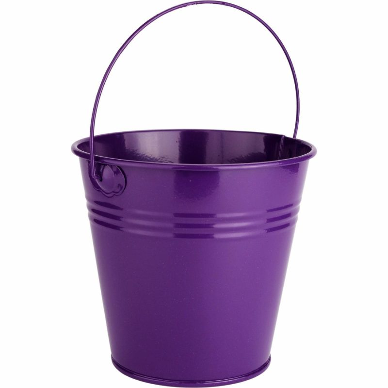 Buckets & Baskets | Purple Metal Favour Bucket 12Cm Buckets & Baskets Buckets & Baskets