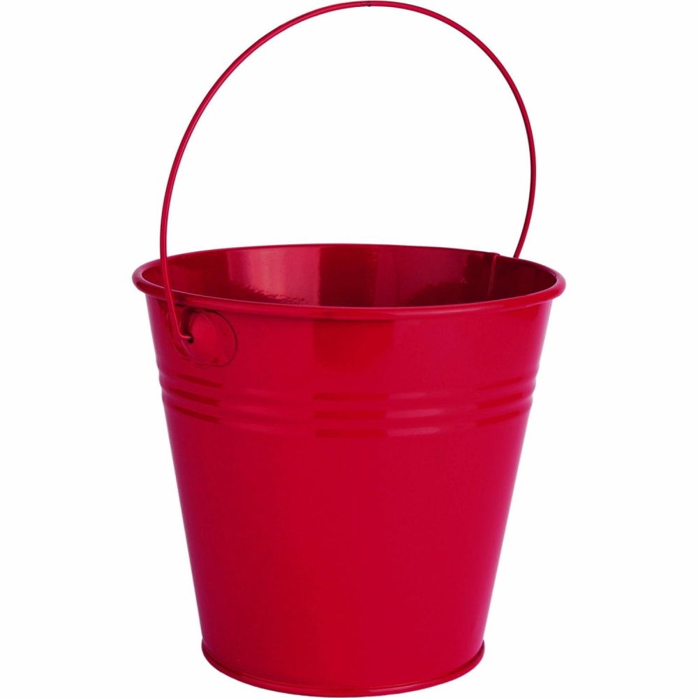 Buckets & Baskets | Red Metal Bucket 12Cm Buckets & Baskets Buckets & Baskets