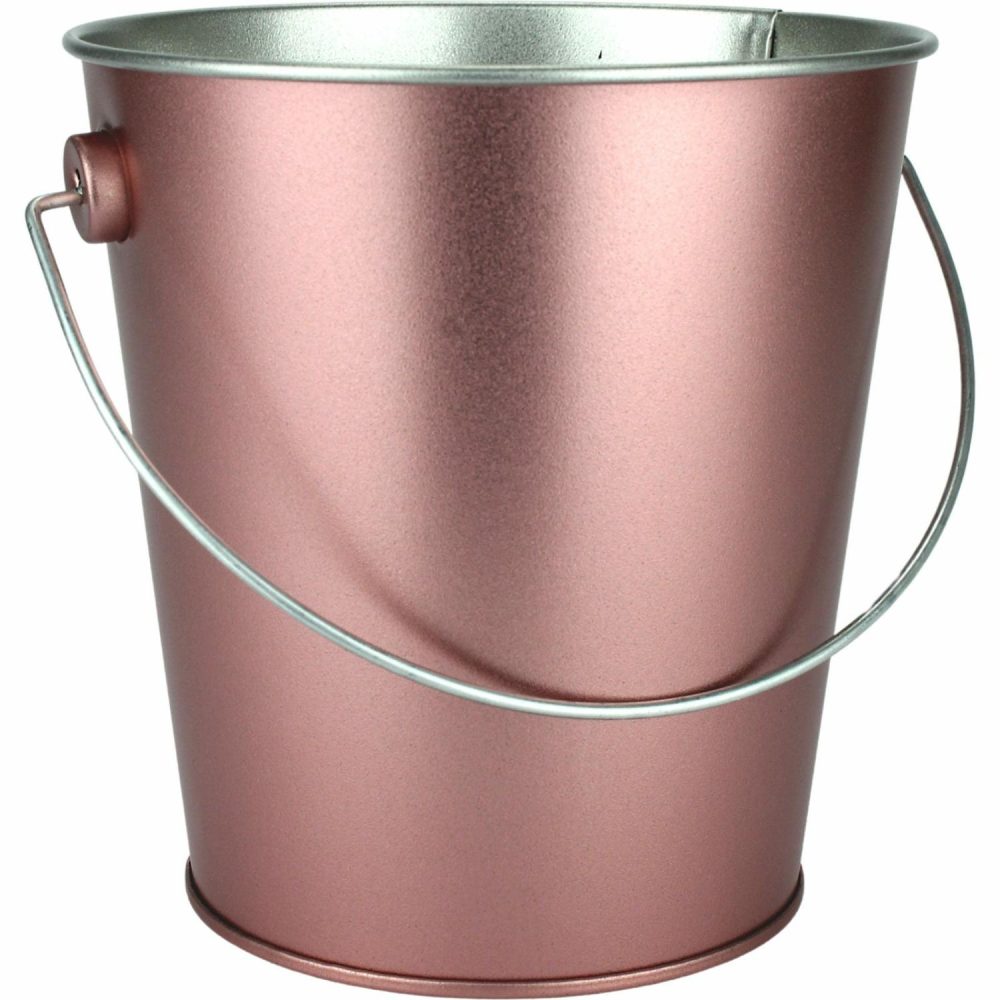 Buckets & Baskets | Rose Gold Metal Bucket 12Cm Buckets & Baskets Buckets & Baskets