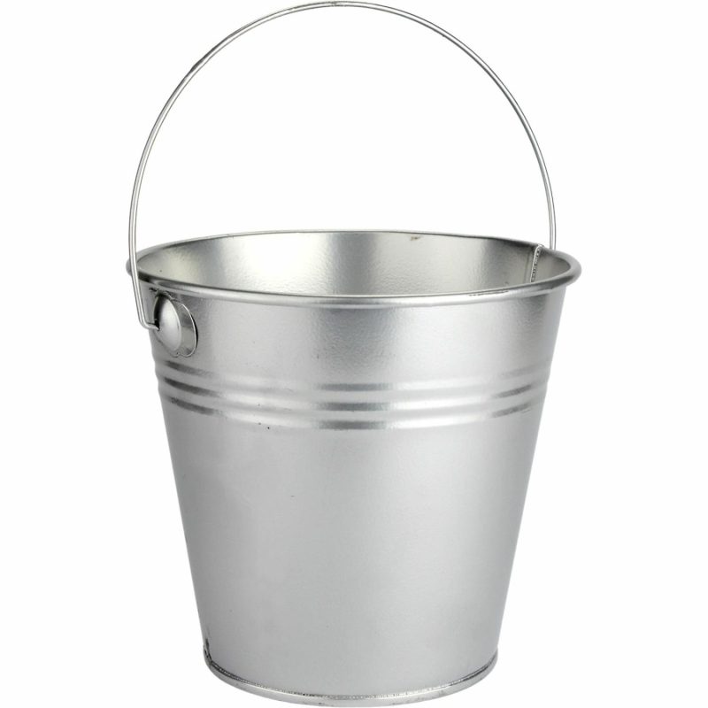 Buckets & Baskets | Silver Metal Bucket 12Cm Buckets & Baskets Buckets & Baskets