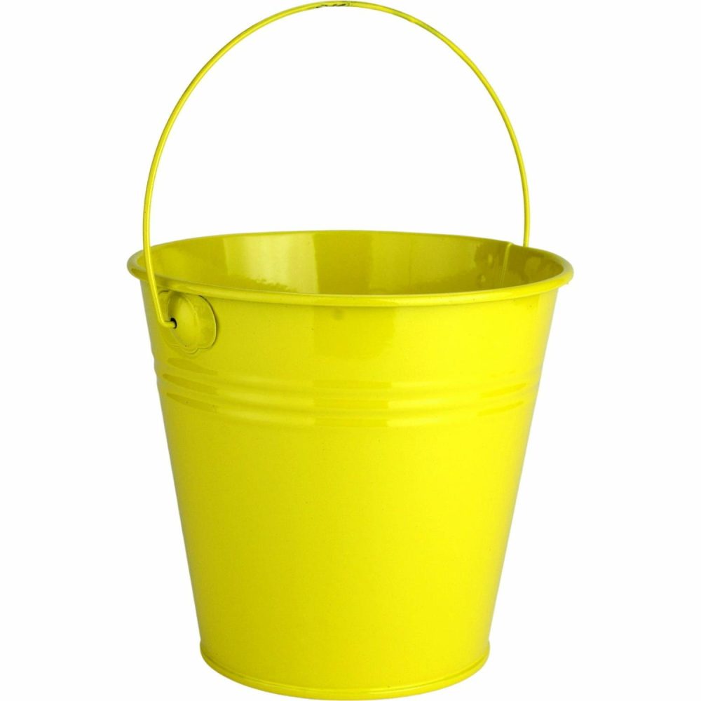 Buckets & Baskets | Yellow Metal Bucket 12Cm Buckets & Baskets Buckets & Baskets