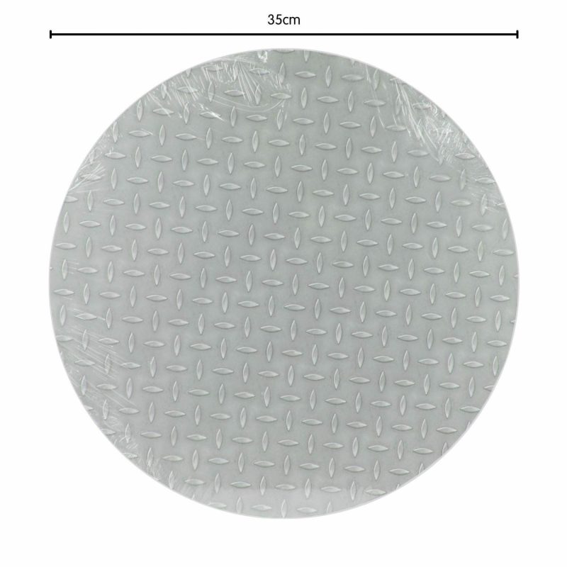 Cake Boards & Boxes | Checker Plate Print Round Cake / Serving Board 35Cm Baking & Cake Decorating Cake Boards & Boxes