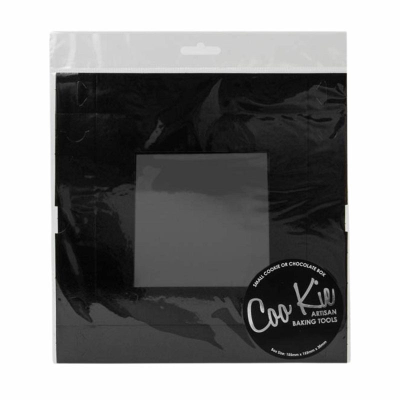 Cake Boards & Boxes | Coo Kie Small Black Square Cookie / Chocolate Box With Window 15.5Cm Baking & Cake Decorating Cake Boards & Boxes