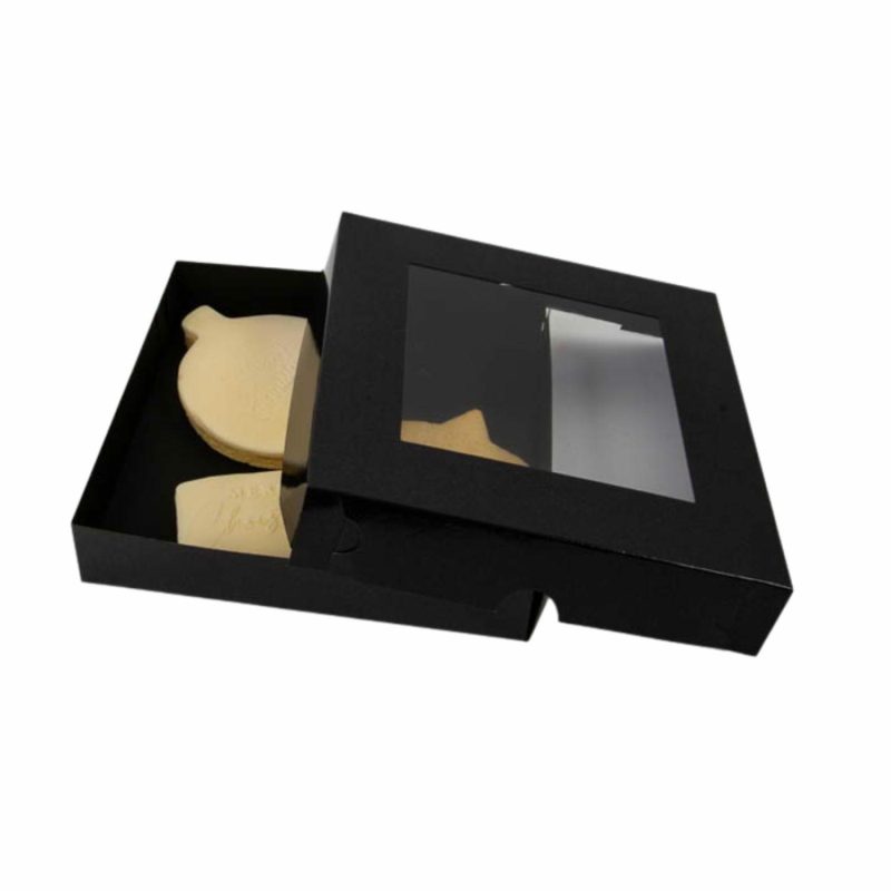 Cake Boards & Boxes | Coo Kie Small Black Square Cookie / Chocolate Box With Window 15.5Cm Baking & Cake Decorating Cake Boards & Boxes