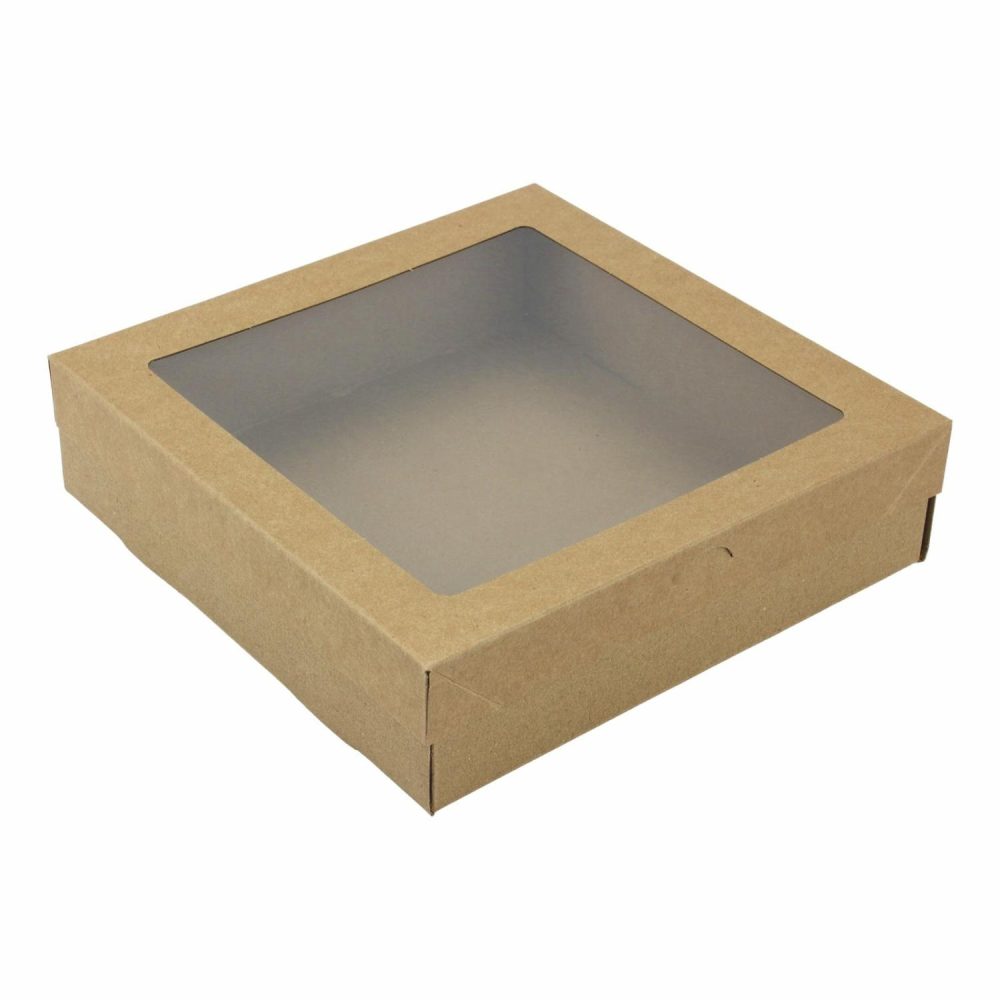 Cake Boards & Boxes | Eco Kraft Grazing Boxes With Lids 22.5Cm X 22.5Cm X 6Cm (Pack Of 2) Baking & Cake Decorating Cake Boards & Boxes