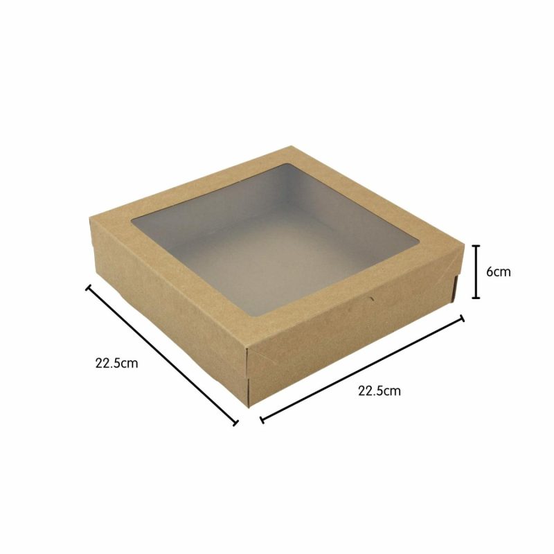 Cake Boards & Boxes | Eco Kraft Grazing Boxes With Lids 22.5Cm X 22.5Cm X 6Cm (Pack Of 2) Baking & Cake Decorating Cake Boards & Boxes