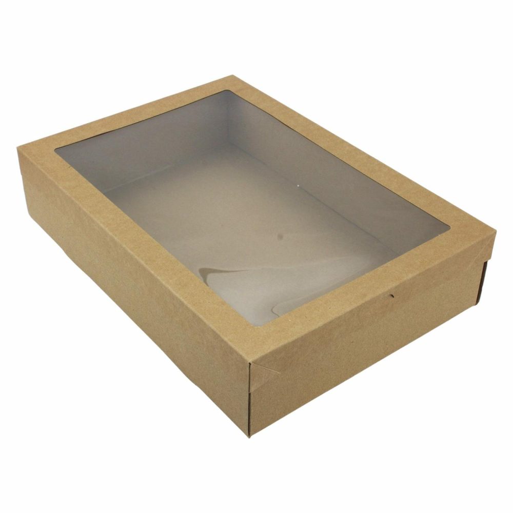 Cake Boards & Boxes | Eco Kraft Grazing Boxes With Lids 36Cm X 25.2Cm X 8Cm (Pack Of 2) Baking & Cake Decorating Cake Boards & Boxes