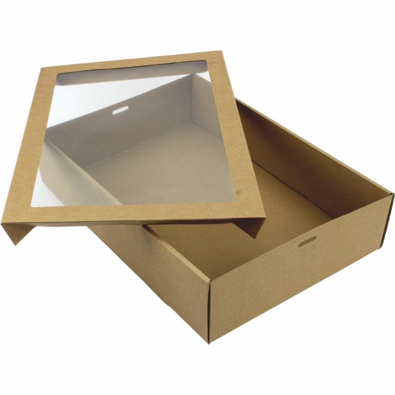 Cake Boards & Boxes | Eco Kraft Grazing Boxes With Lids 36Cm X 25.2Cm X 8Cm (Pack Of 2) Baking & Cake Decorating Cake Boards & Boxes