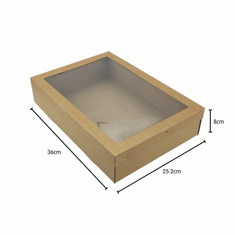 Cake Boards & Boxes | Eco Kraft Grazing Boxes With Lids 36Cm X 25.2Cm X 8Cm (Pack Of 2) Baking & Cake Decorating Cake Boards & Boxes