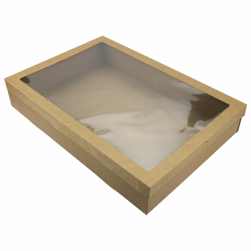 Cake Boards & Boxes | Eco Kraft Grazing Boxes With Lids 45Cm X 31Cm X 8Cm (Pack Of 2) Baking & Cake Decorating Cake Boards & Boxes