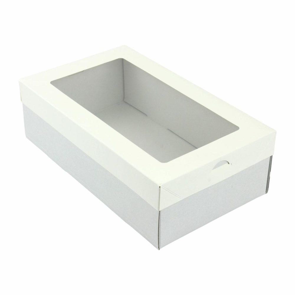 Cake Boards & Boxes | Eco White Grazing Boxes With Lids 25.8Cm X 15.5Cm X 8Cm (Pack Of 2) Baking & Cake Decorating Cake Boards & Boxes