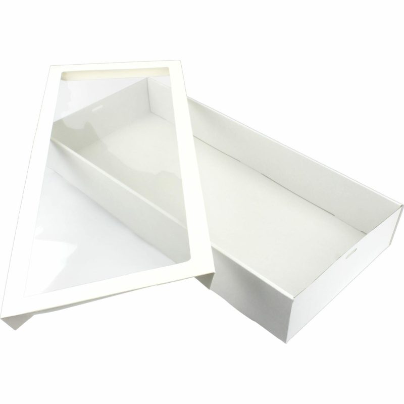 Cake Boards & Boxes | Eco White Grazing Boxes With Lids 56Cm X 25.5Cm X 8Cm (Pack Of 2) Baking & Cake Decorating Cake Boards & Boxes