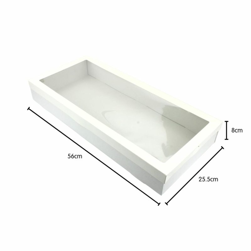 Cake Boards & Boxes | Eco White Grazing Boxes With Lids 56Cm X 25.5Cm X 8Cm (Pack Of 2) Baking & Cake Decorating Cake Boards & Boxes