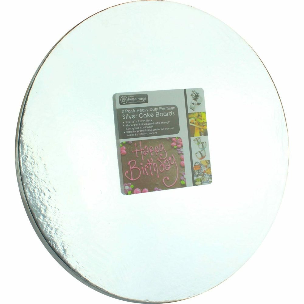 Cake Boards & Boxes | Round Silver Cake Boards (Pack Of 2) Baking & Cake Decorating Cake Boards & Boxes