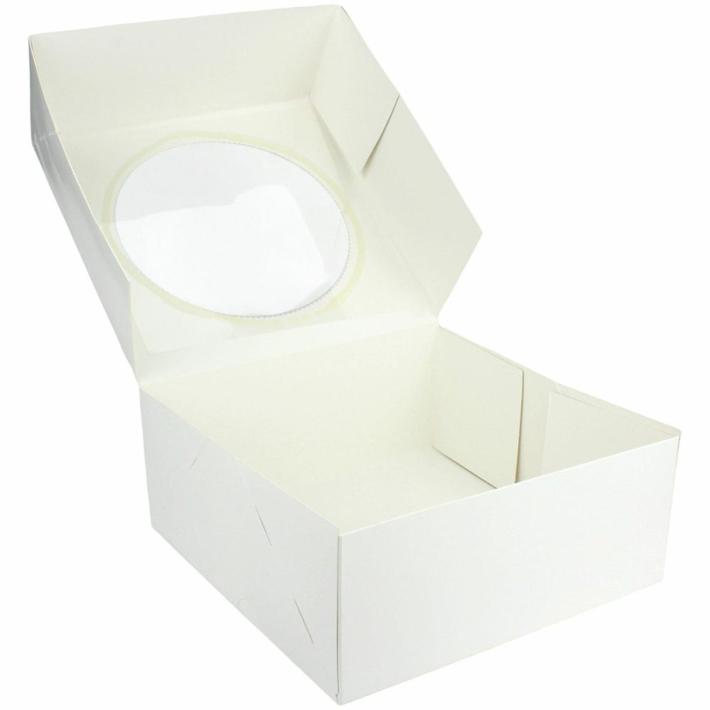 Cake Boards & Boxes | White Cake Box With Window 28Cm Baking & Cake Decorating Cake Boards & Boxes