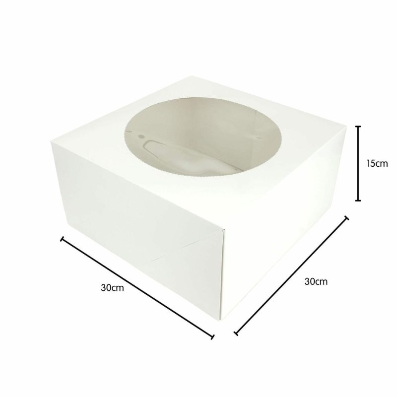 Cake Boards & Boxes | White Cake Box With Window 30Cm Baking & Cake Decorating Cake Boards & Boxes