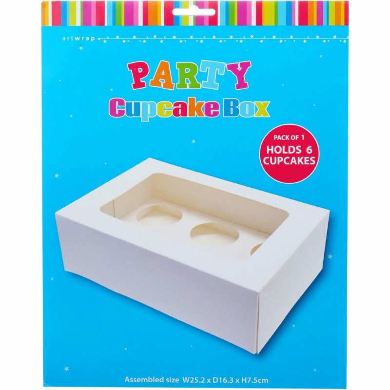 Cake Boards & Boxes | White Cupcake Box With Window (6 Cup) Baking & Cake Decorating Cake Boards & Boxes