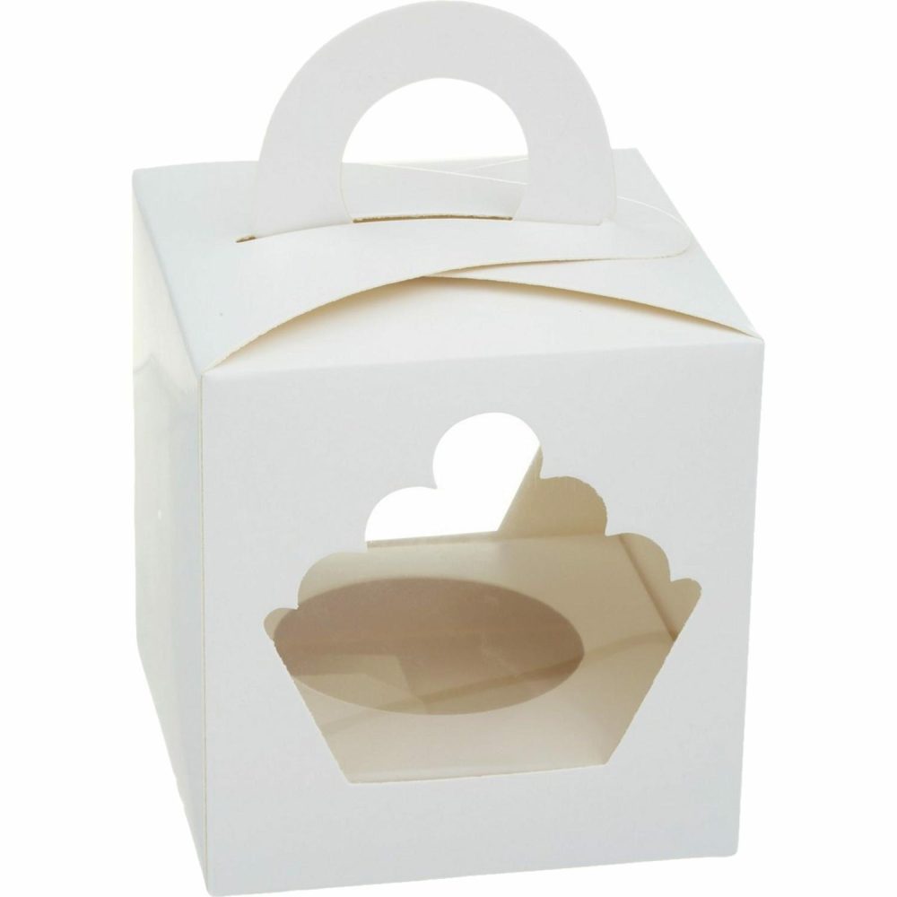 Cake Boards & Boxes | White Cupcake Box With Window 9.8Cm Baking & Cake Decorating Cake Boards & Boxes