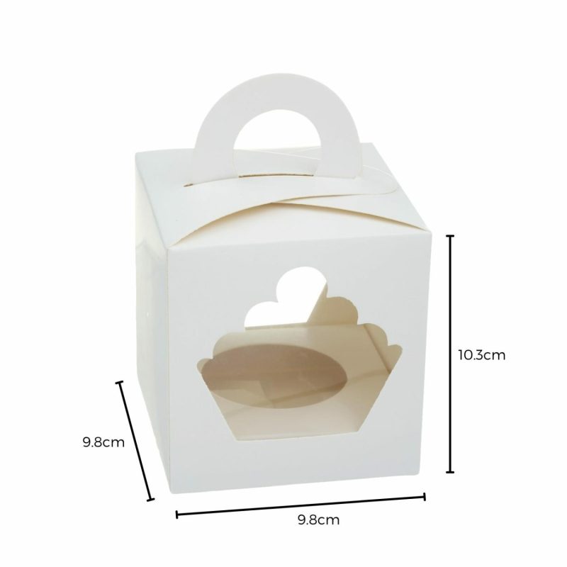 Cake Boards & Boxes | White Cupcake Box With Window 9.8Cm Baking & Cake Decorating Cake Boards & Boxes