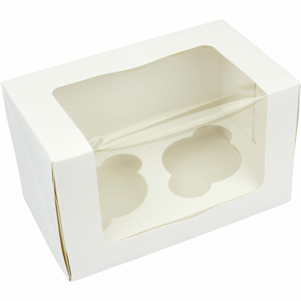 Cake Boards & Boxes | White Double Cupcake Boxes With Window (Pack Of 3) Baking & Cake Decorating Cake Boards & Boxes